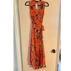 Coral High-Low Dress
